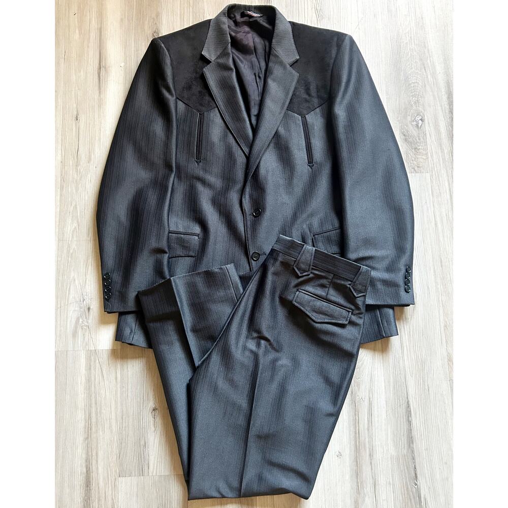 VNTG Western American Craftsman Larry Mahan’s Cowboy Collection 2pc Suit Sz 46L